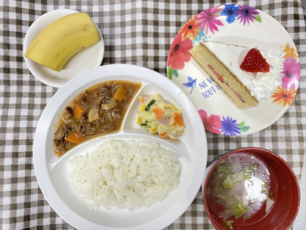 本日のお給食・おやつ