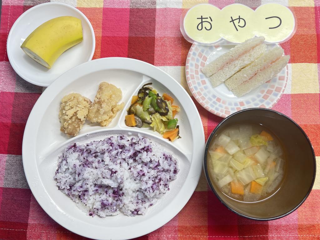 本日のお給食・おやつ