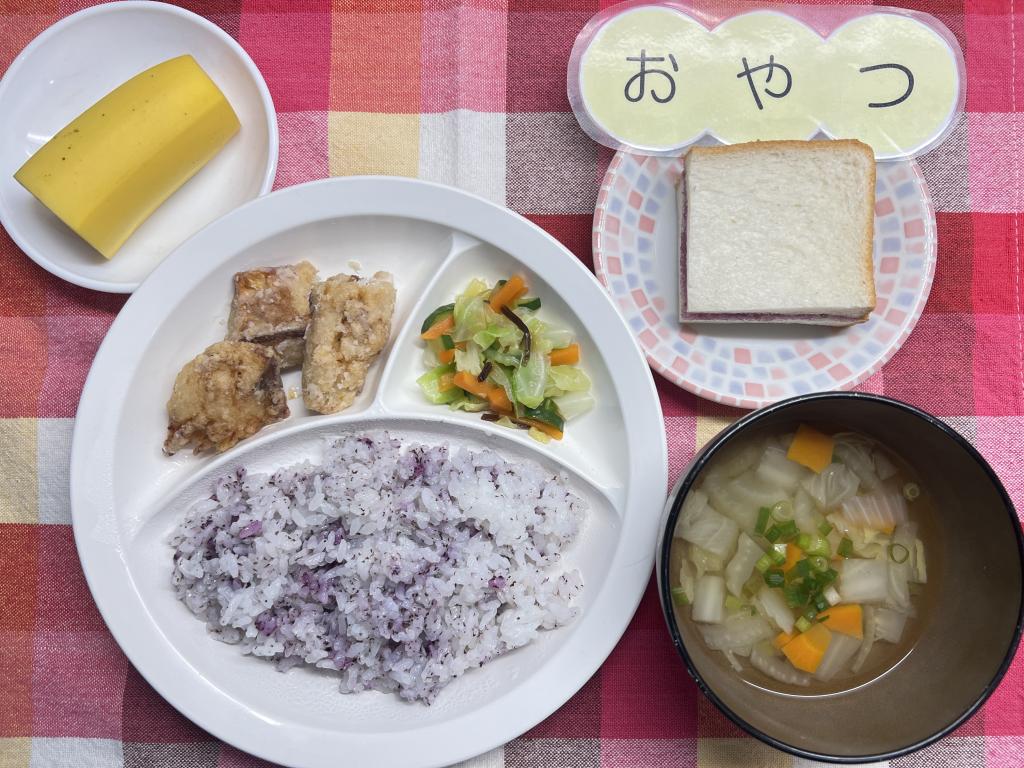 本日のお給食・おやつ