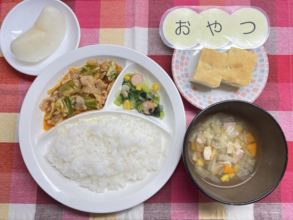 本日のお給食・おやつ