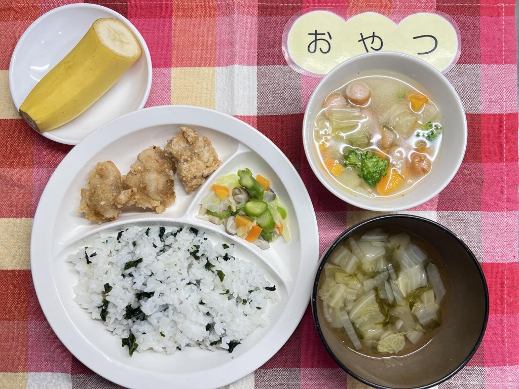 本日のお給食・おやつ