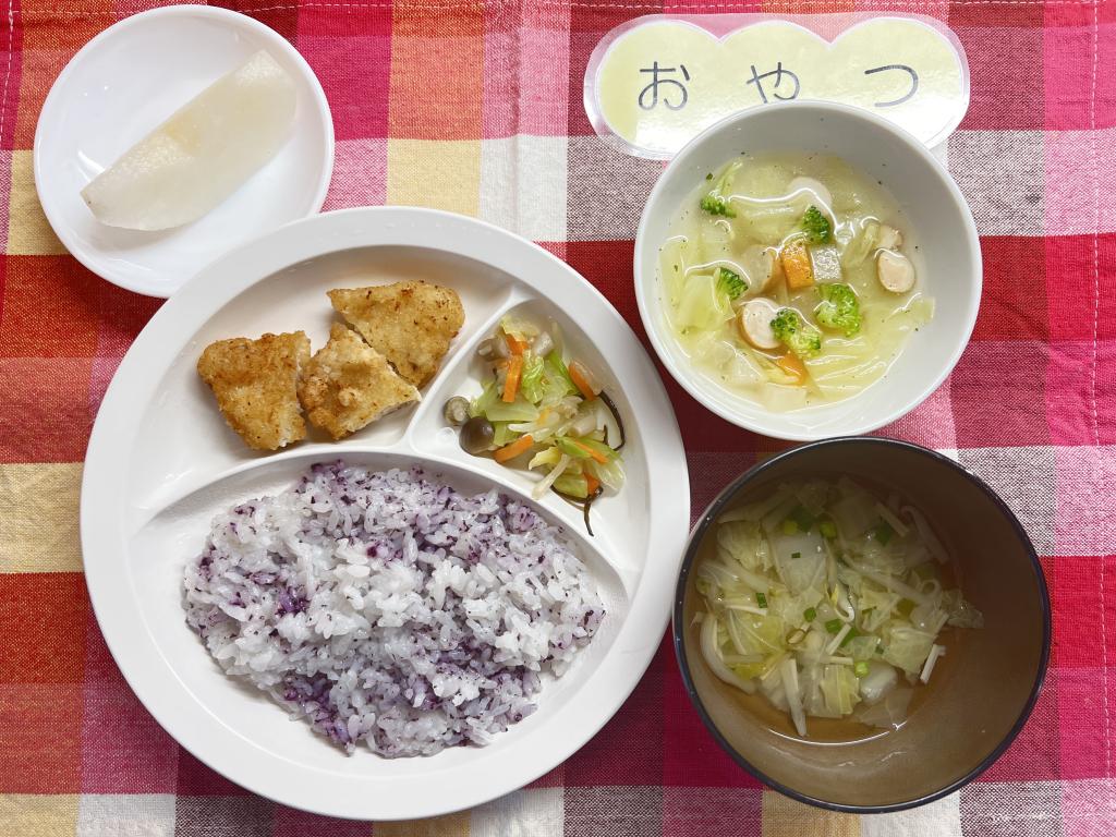 本日のお給食・おやつ