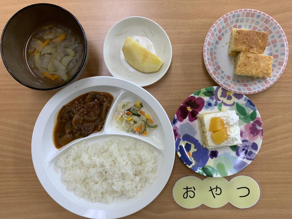 本日のお給食・おやつ