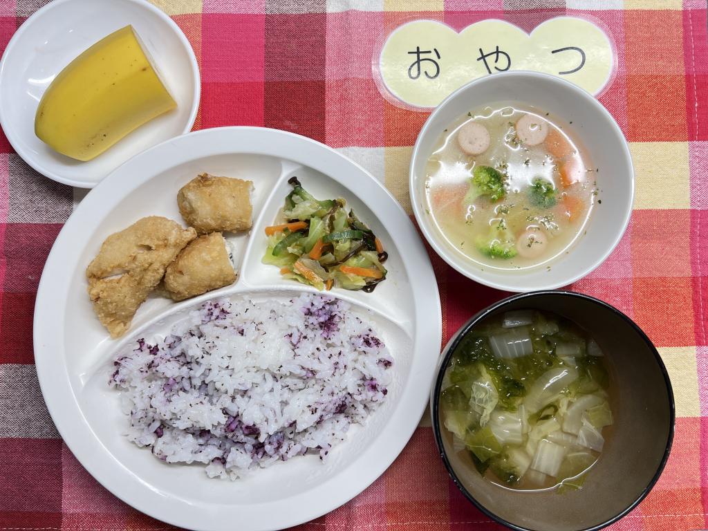 本日のお給食・おやつ