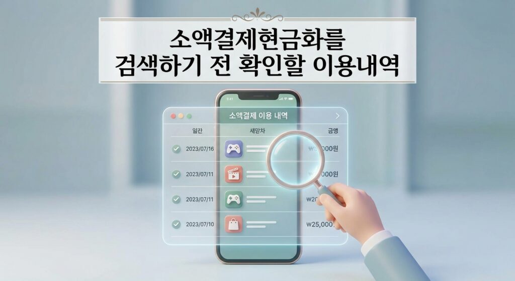 소액결제현금화를 검색하기 전 확인할 이용내역
