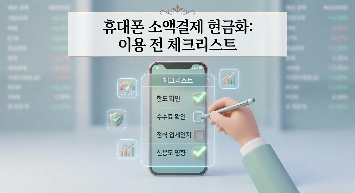 휴대폰 소액결제 현금화 이용 전 체크리스트